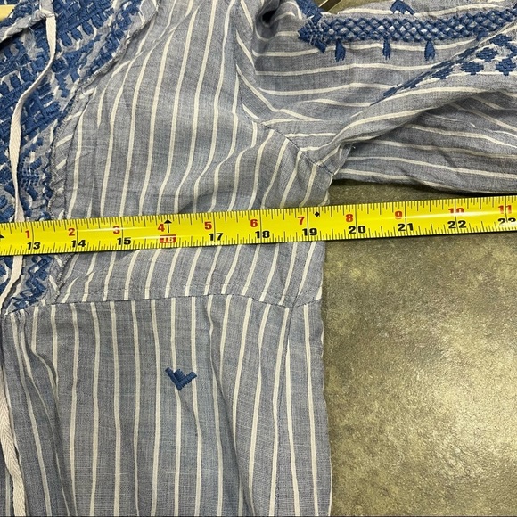 Johnny Was Workshop Tunic Dress Azure Effortless Boho Stripe Embroidered Size S - Picture 8 of 11